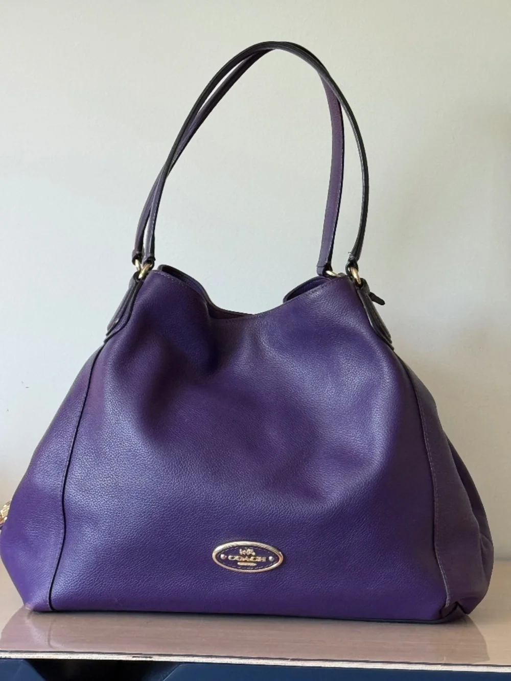 Coach Purple Pebble Leather Hobo shoulder bag